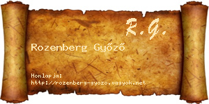 Rozenberg Győző névjegykártya